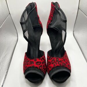 NEW Dance And Sway Women's Size 8.5 Red Shoes Slim Heel 3.5"